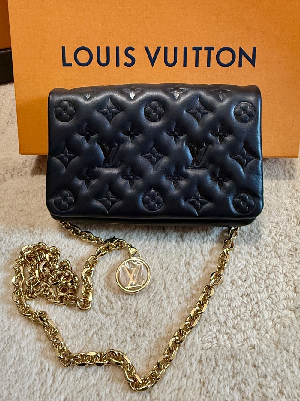 Louis Vuitton Coussin Pochette Quilted Monogram Chain Crossbody